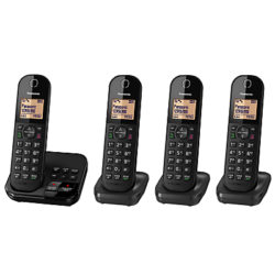 Panasonic KX-TGC424EB Digital Cordless Telephone with 1.6 Backlit LCD Screen, Nuisance Call Blocker & Answering Machine, Quad DECT